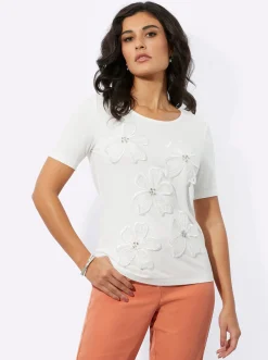 Kurzarmshirt mit transparenten Einsätzen