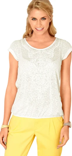 Kurzarmshirt mit Transparenz-Effekt