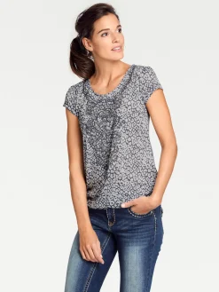 Kurzarmshirt mit Transparenz-Effekt