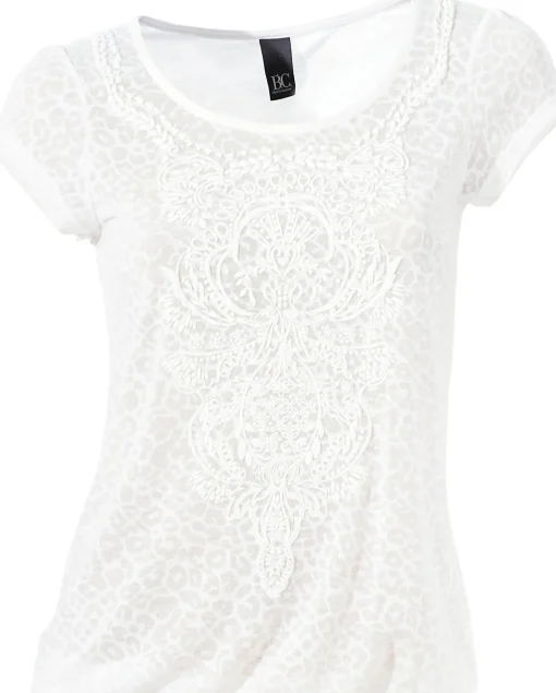 Kurzarmshirt mit Transparenz-Effekt