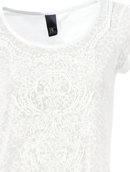 Kurzarmshirt mit Transparenz-Effekt