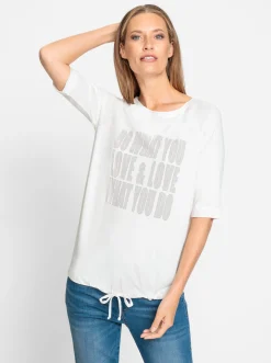 Kurzarmshirt mit Tunnelzug am Saum