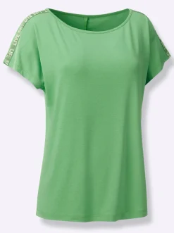 Kurzarmshirt mit U-Boot-Ausschnitt