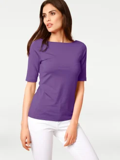 Kurzarmshirt mit V-Ausschnitt hinten