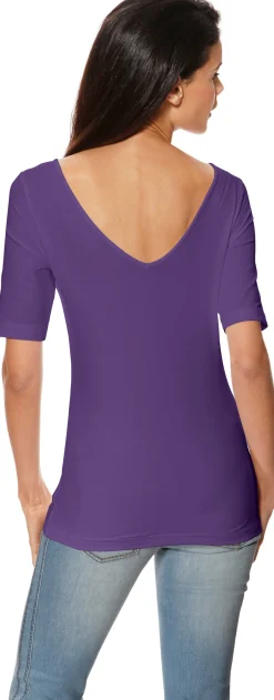 Kurzarmshirt mit V-Ausschnitt hinten