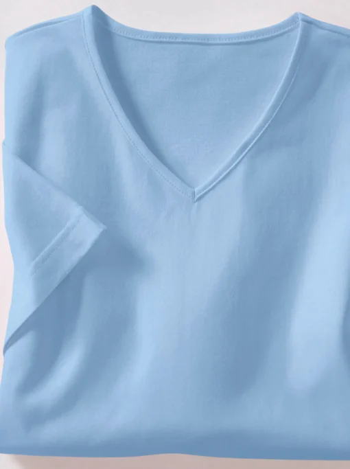 Kurzarmshirt mit V-Ausschnitt