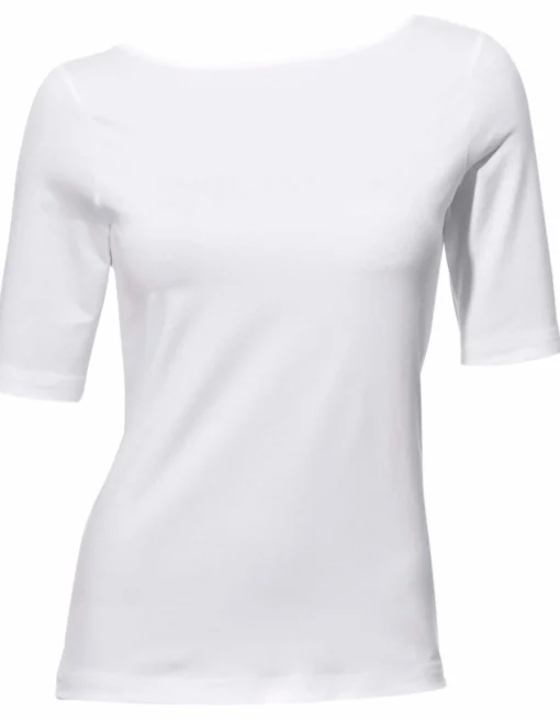 Kurzarmshirt mit V-Ausschnitt hinten