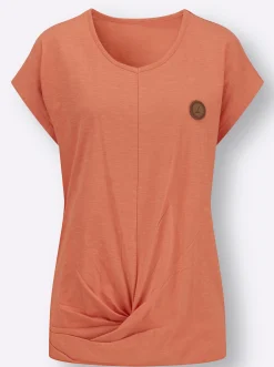 Kurzarmshirt Saum in Knoten-Optik
