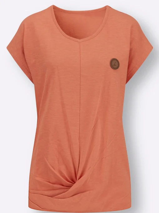 Kurzarmshirt Saum in Knoten-Optik