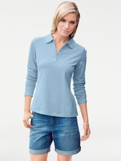 Langarm-Poloshirt in Pikee-Qualität