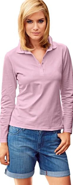 Langarm-Poloshirt in Pikee-Qualität