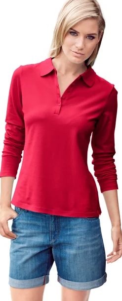 Langarm-Poloshirt in Pikee-Qualität