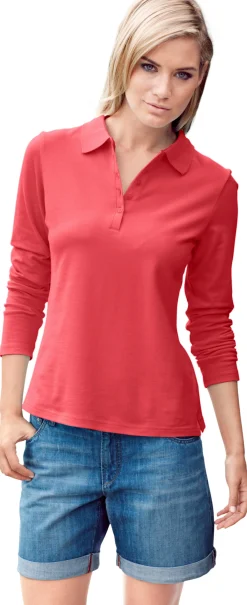 Langarm-Poloshirt in Pikee-Qualität