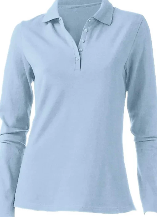 Langarm-Poloshirt in Pikee-Qualität
