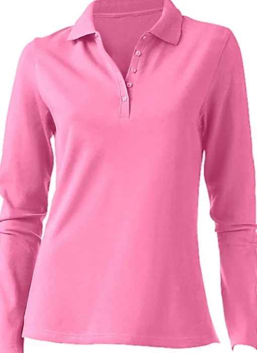 Langarm-Poloshirt in Pikee-Qualität
