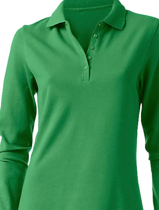 Langarm-Poloshirt in Pikee-Qualität