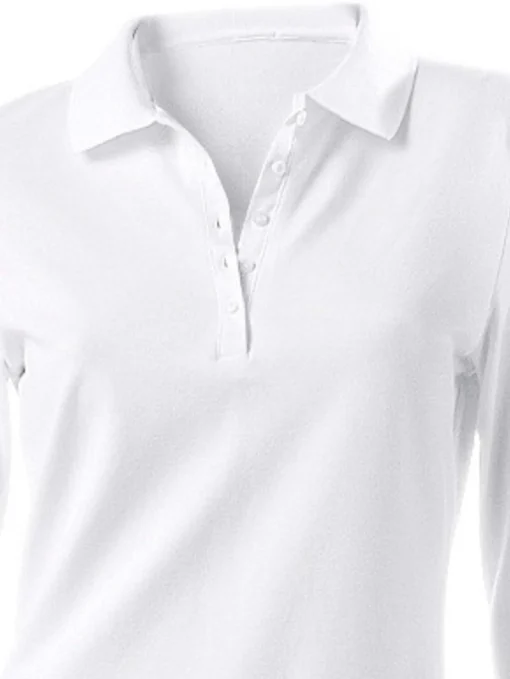 Langarm-Poloshirt in Pikee-Qualität