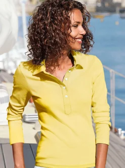Langarm-Poloshirt in reiner Baumwoll-Qualität