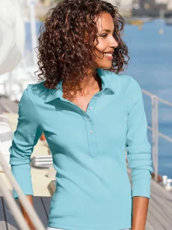 Langarm-Poloshirt in reiner Baumwoll-Qualität