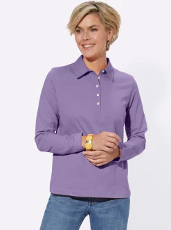 Langarm-Poloshirt in reiner Baumwoll-Qualität