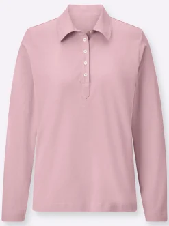 Langarm-Poloshirt in reiner Baumwoll-Qualität
