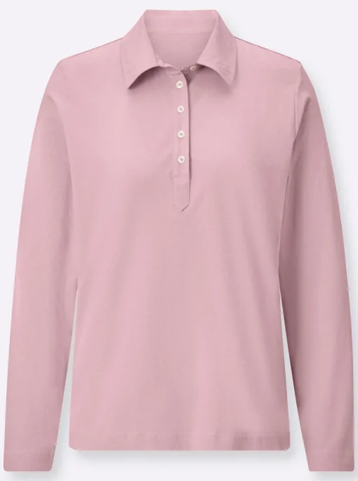 Langarm-Poloshirt in reiner Baumwoll-Qualität