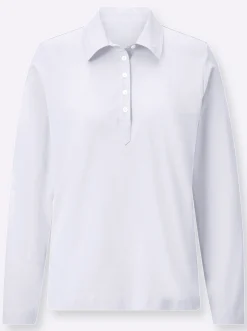 Langarm-Poloshirt in reiner Baumwoll-Qualität