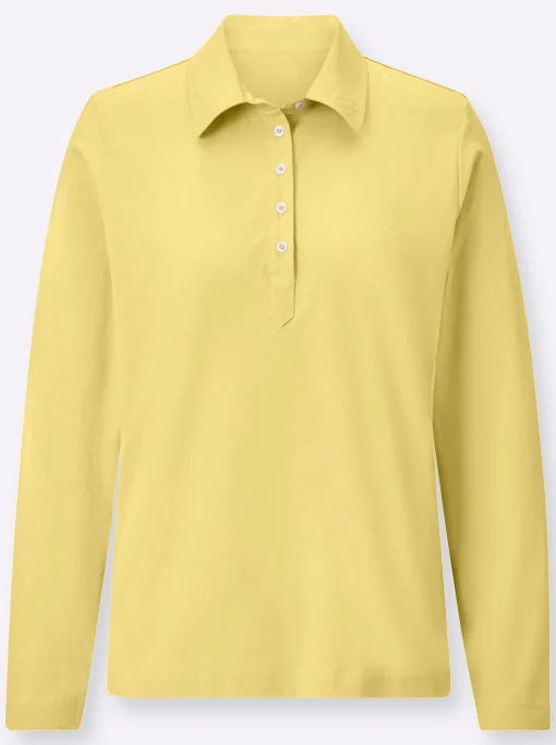 Langarm-Poloshirt in reiner Baumwoll-Qualität