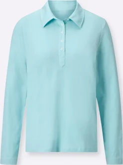 Langarm-Poloshirt in reiner Baumwoll-Qualität
