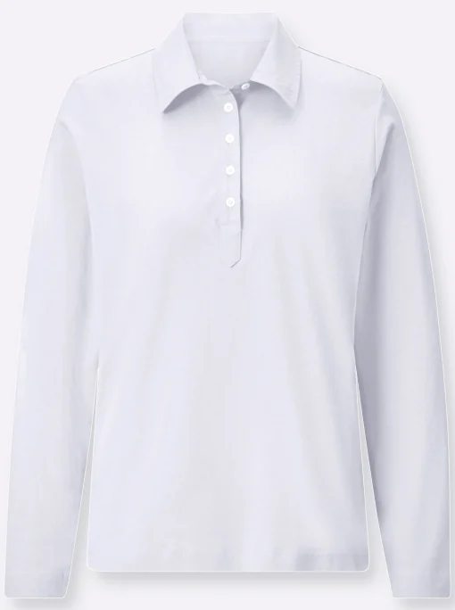 Langarm-Poloshirt in reiner Baumwoll-Qualität