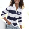 Langarm-Poloshirt mit Streifen