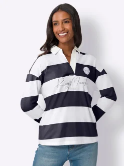 Langarm-Poloshirt mit Streifen