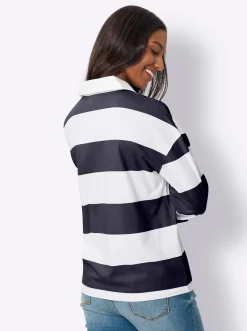 Langarm-Poloshirt mit Streifen