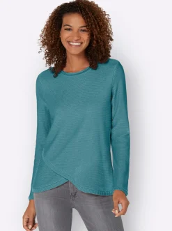 Langarm-Pullover mit asymmetrischem Saum