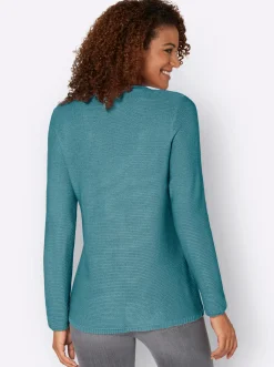 Langarm-Pullover mit asymmetrischem Saum