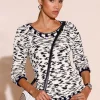 Langarm-Pullover mit Effektgarn