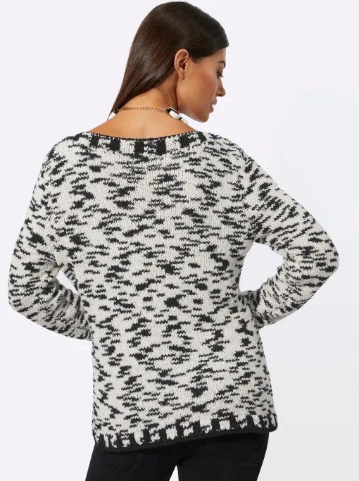 Langarm-Pullover mit Effektgarn