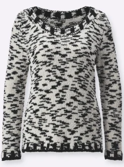 Langarm-Pullover mit Effektgarn
