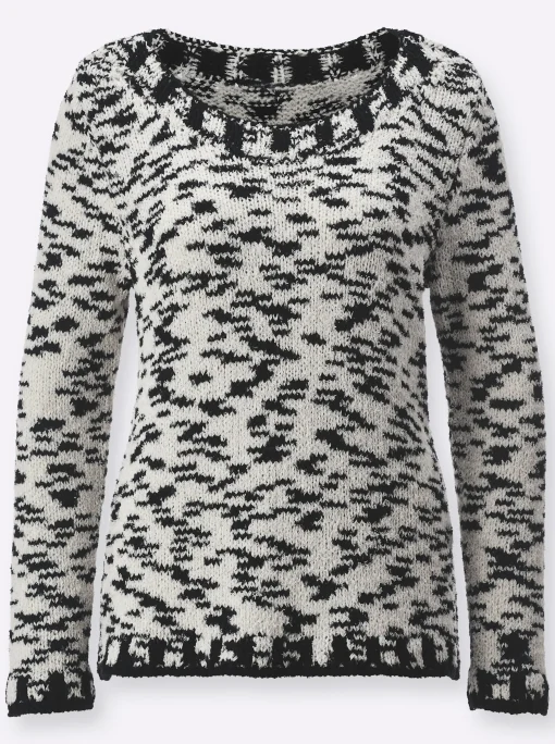 Langarm-Pullover mit Effektgarn