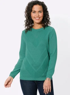 Langarm-Pullover mit Metallplättchen-Applikationen