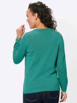 Langarm-Pullover mit Metallplättchen-Applikationen