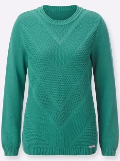 Langarm-Pullover mit Metallplättchen-Applikationen
