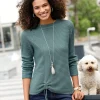 Langarm-Pullover mit Raffung am Saum