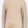 Langarm-Pullover mit Raffung am Saum