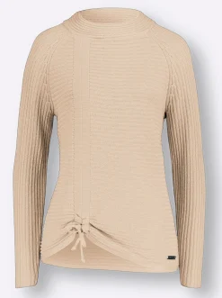 Langarm-Pullover mit Raffung am Saum