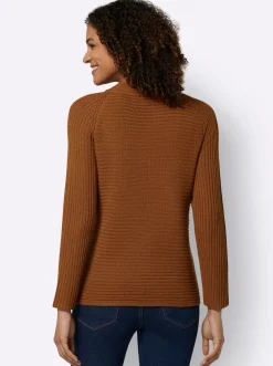 Langarm-Pullover mit Raffung am Saum