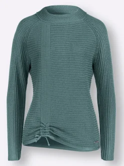 Langarm-Pullover mit Raffung am Saum