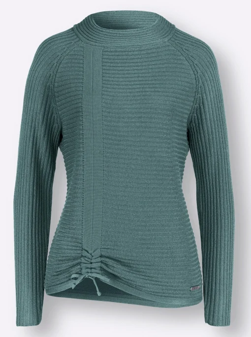 Langarm-Pullover mit Raffung am Saum