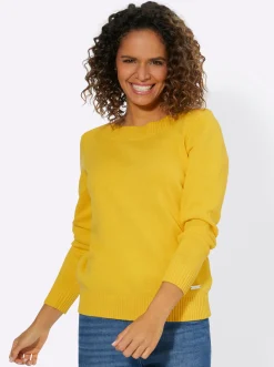 Langarm-Pullover mit U-Boot-Ausschnitt