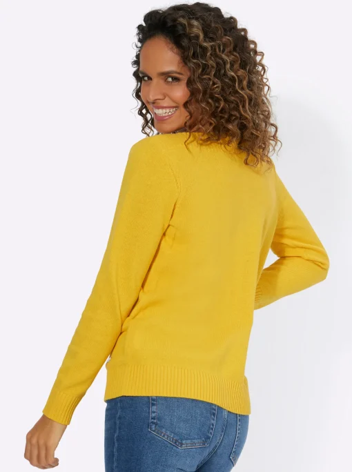 Langarm-Pullover mit U-Boot-Ausschnitt